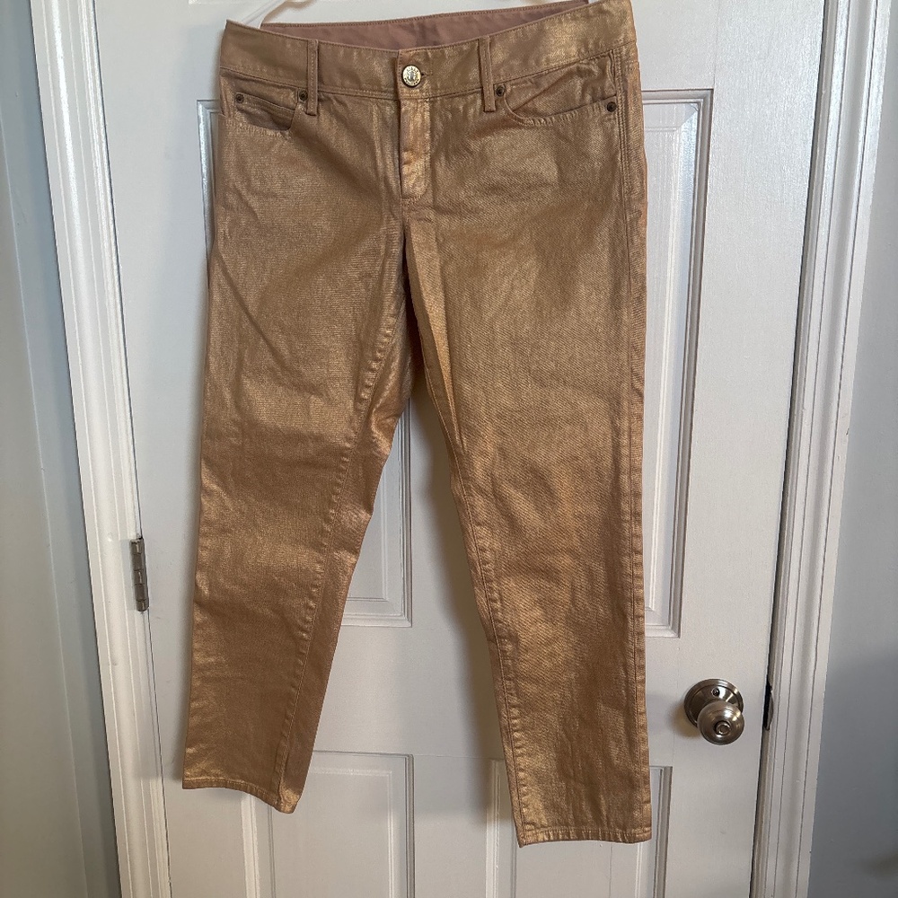 Lilly Pulitzer Metallic Gold Skinny Jeans